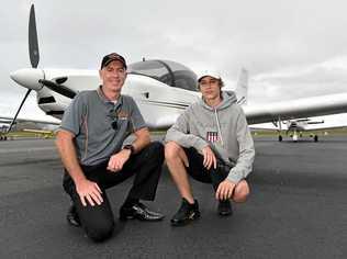 Zac Stepney has autism spectrum disorder and is now on track to do a mechanic apprenticeship. Caloundra's GoFly flight instructor Dan Maloney will also offer a flight in a Sling aircraft as part of the program. Picture: Patrick Woods