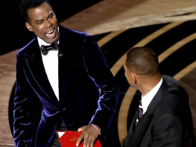 Chris Rock and Will Smith after the physical altercation. Picture: Neilson Barnard/Getty Images