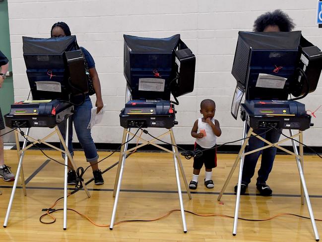 Voters cast their ballots at voting machines on Election Day in 2016 in Las Vegas, Nevada. Picture: Getty Images/AFP