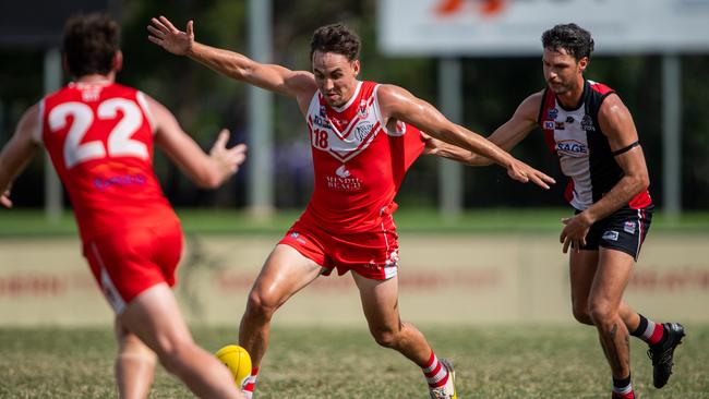 Ryan Clarke in the Southern Districts vs Waratah 2023-24 NTFL men's knockout semifinal. Picture: Pema Tamang Pakhrin