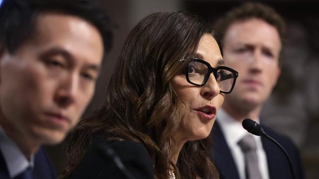 Shou Zi Chew, CEO of TikTok; Linda Yaccarino, CEO of X; and Mark Zuckerberg, CEO of Meta, testify before the Senate Judiciary Committee.