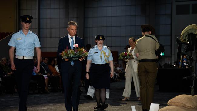 Assistant Minister for Defence Matt Thistlethwaite as the Top End community gathered at the Darwin Convention Centre to commemorate the Bombing of Darwin. Picture: Pema Tamang Pakhrin