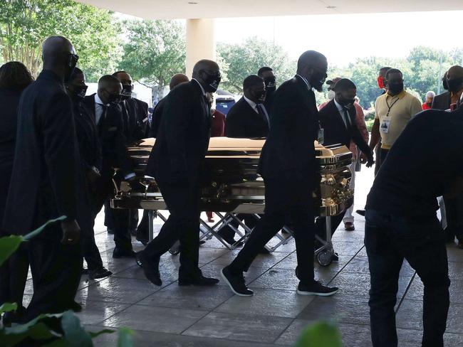 George Floyd’s golden coffin. Picture: AFP