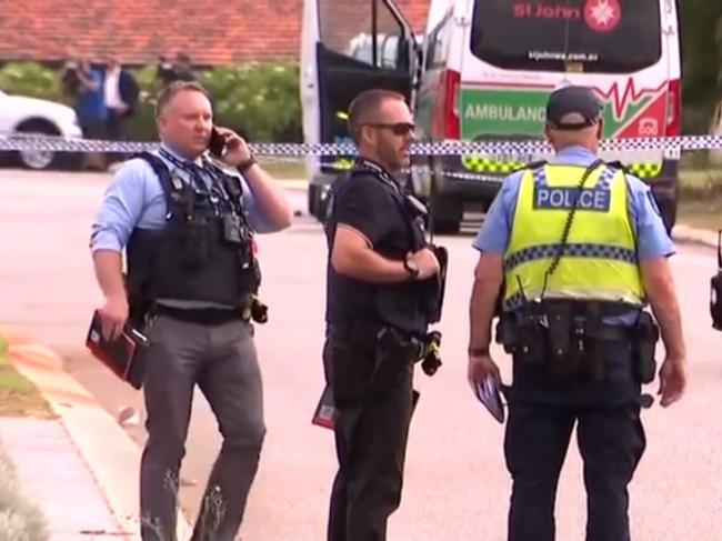 Homicide detectives are investigating whether a 19-year-old man taken into custody over the death of an elderly man and thestabbing of a woman knew the Perth couple. , , About 8am police were called to Mattison Way in Greenwood following reports a man had been seriously injured. Picture: 7 News