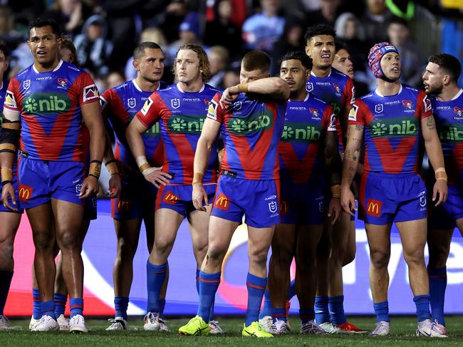 The Knights suffered a crushing loss. Picture: Brendon Thorne/Getty Images