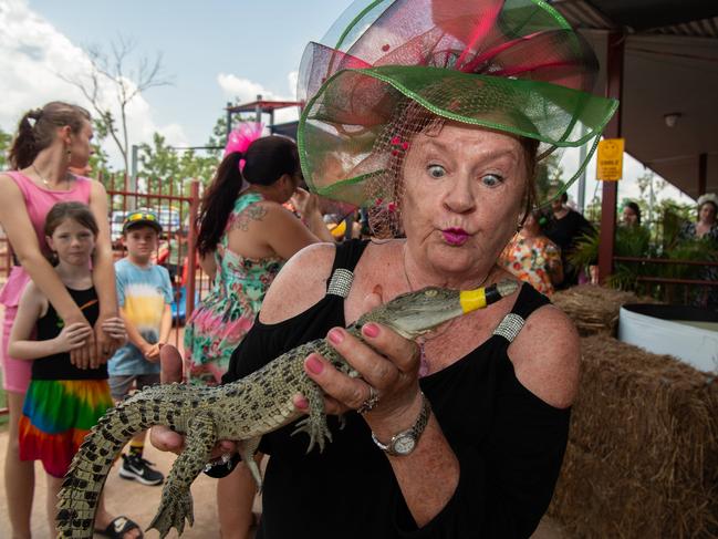 Jenny Krumbeck at the Berry Springs Tavern croc race. Picture: Pema Tamang Pakhrin