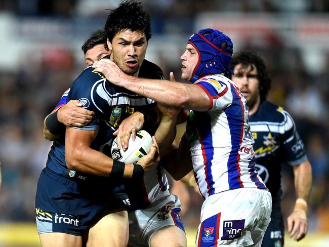 Jordan McLean punched out 44 minutes in his return for the Cowboys on Saturday night. Picture: Alix Sweeney