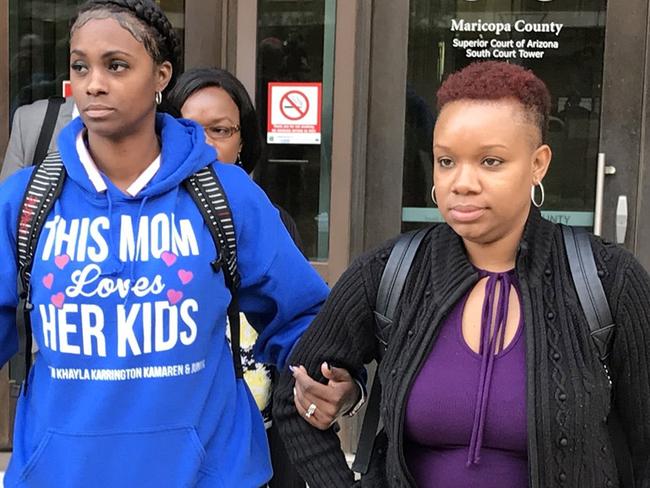 Sanaa’s biological mother Sylvia Norwood, right. Picture: Sean Holstege/Phoenix New Times