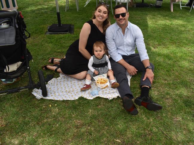 Guests in striking racewear at Penfolds Derby Day at the Flemington Racecourse on Saturday, November 02, 2024: