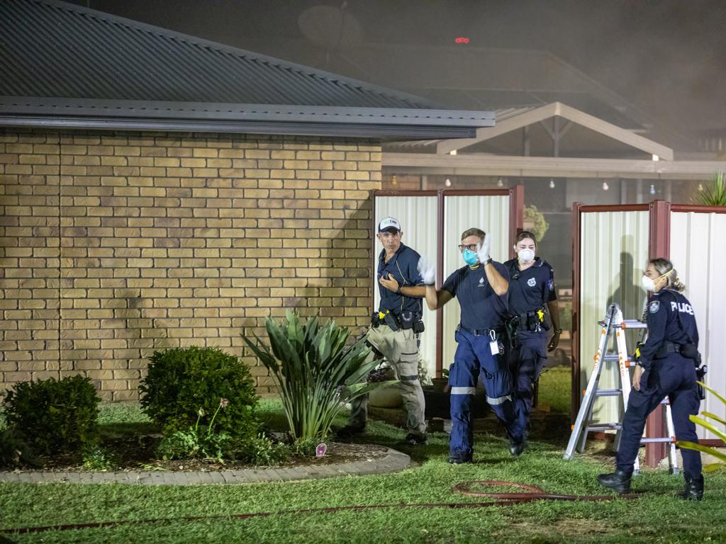 Scene of a siege and house fire in Kirsten Close, Gracemere, on March 19, 2022.