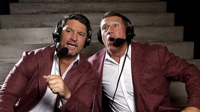 Bryan Fletcher and Nathan Hindmarsh will be on the sideline for Kayo Sports at Magic Round. Credit: Phil Hillyard.