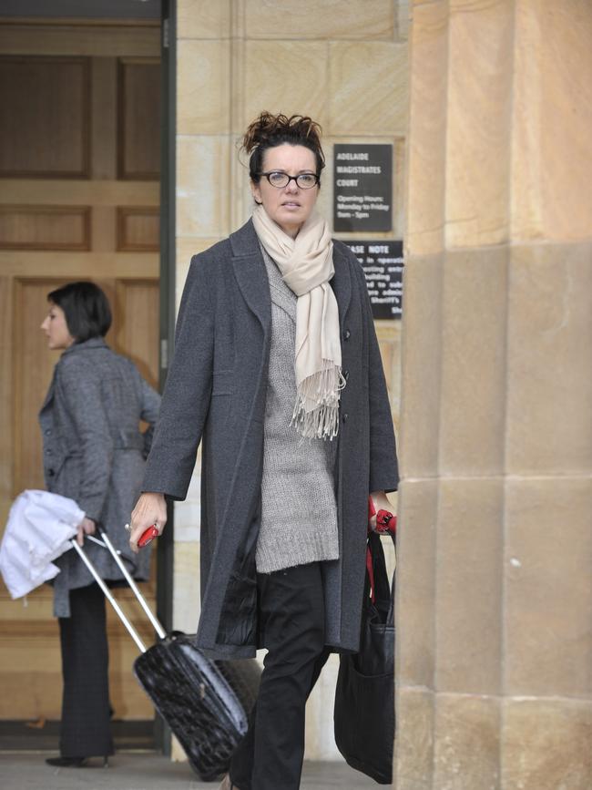 Former Coober Pedy Area School principal Sue Burtenshaw outside the Adelaide Magistrates Court during her defamation lawsuit.