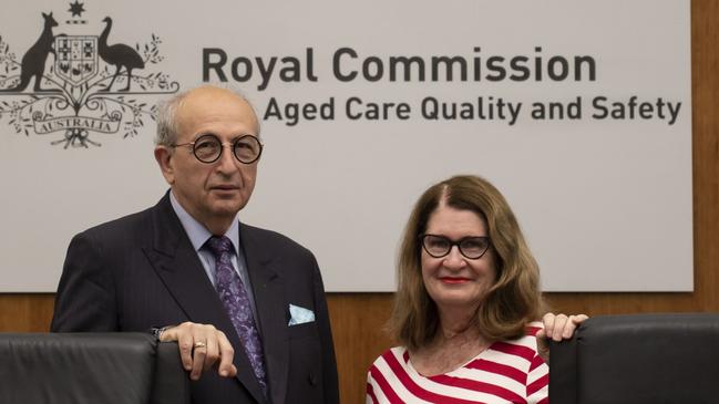 Royal Commission into Aged Care Quality and Safety commissioners: Chair, the Honourable Tony Pagone QC, and Commissioner Lynelle Briggs AO. Picture: Arsineh Houspian