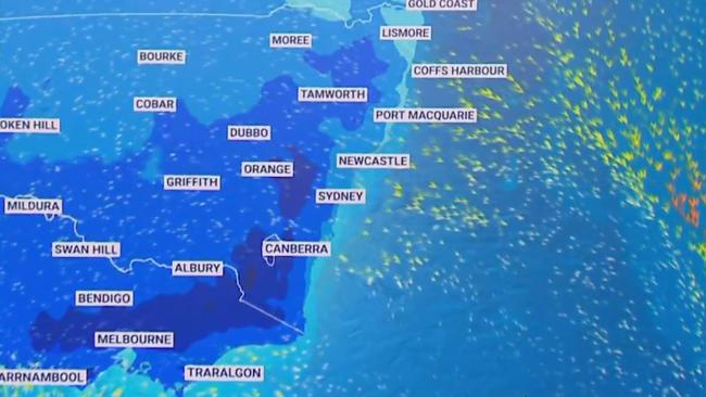 The Melbourne Cup is set to be chilly and cold due to inclement weather. Picture: Sky News Weather