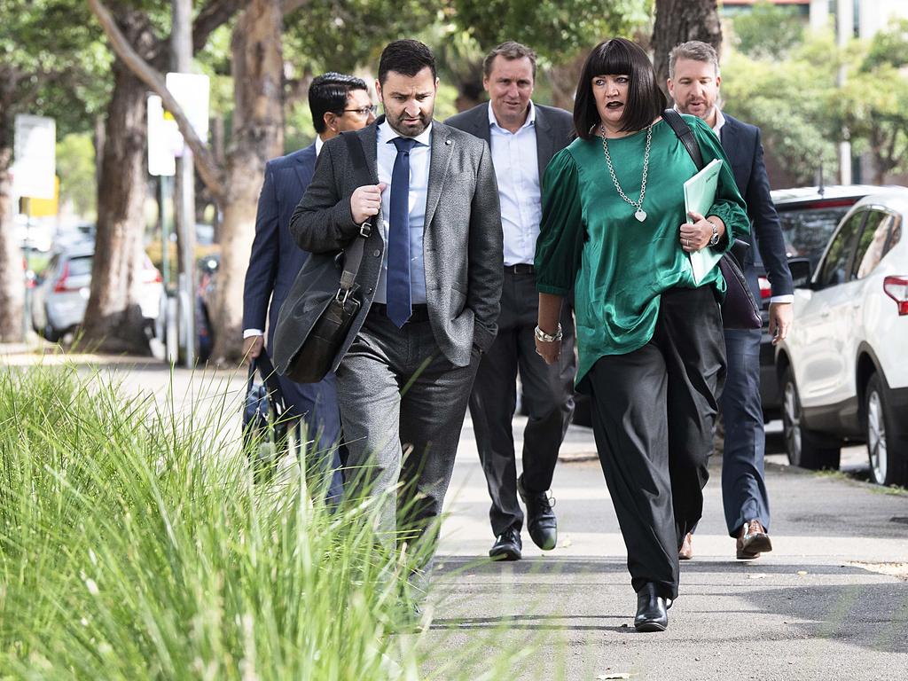 Raylene Castle and Andrew Hoare arrive ahead of Rugby Australia's code of conduct hearing.