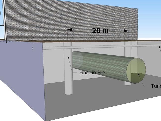 This undated rendering provided by DarkPulse Technologies Inc. shows a proposed border wall between Mexico and the U.S. The wall proposed by Arizona-based DarkPulse Technologies would be constructed with ballistic concrete that can withstand tampering or attacks of any kind, according to founder Dennis O'Leary. "You could fire a tank round at it and it will take the impact," he told The Associated Press. (DarkPulse Technologies Inc via AP)