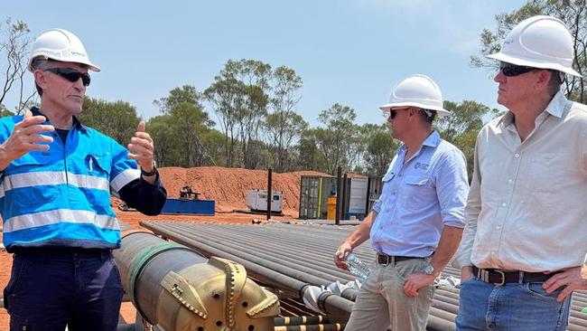 Mining and Energy Minister Gerard Maley recently visited the Beetaloo to inspect current operations. Picture: File