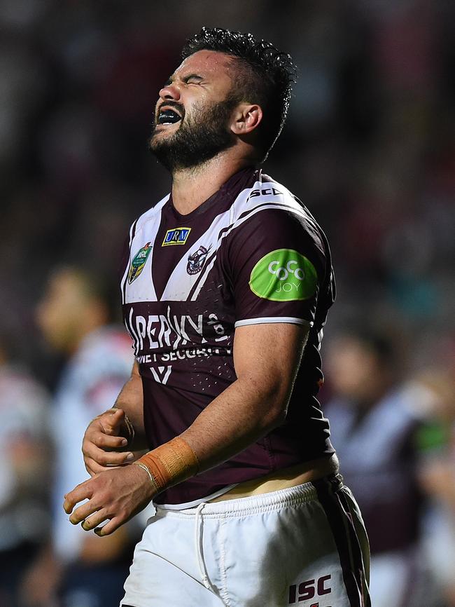 Justin Horo during his Manly playing days. Picture: Dan Himbrechts