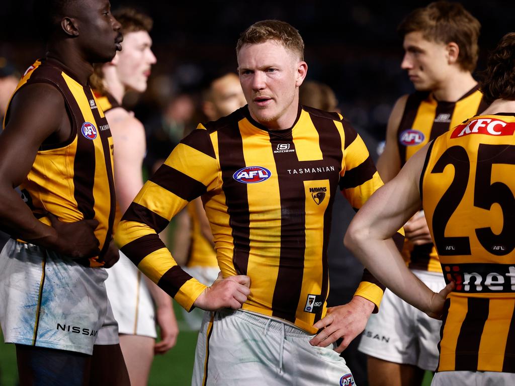 James Sicily will be an interesting watch this year with the additions of Tom Barrass and Josh Battle to the Hawthorn backline. Picture: Michael Willson/AFL Photos via Getty Images