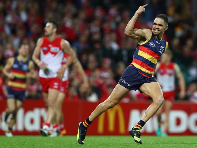 Charlie Cameron celebrates a goal. (Photo by Ryan Pierse/Getty Images)