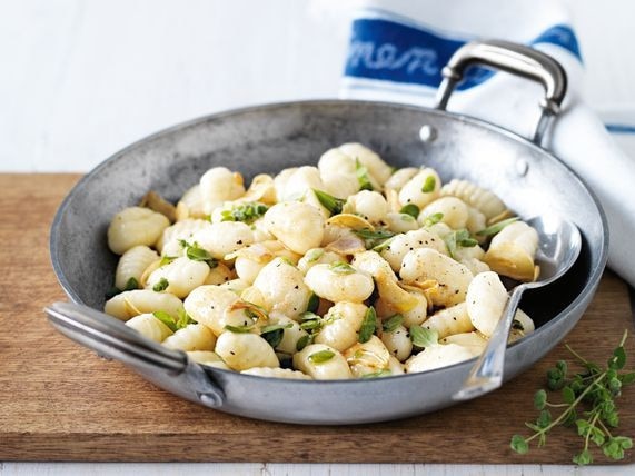 Gnocchi with burnt butter and oregano.