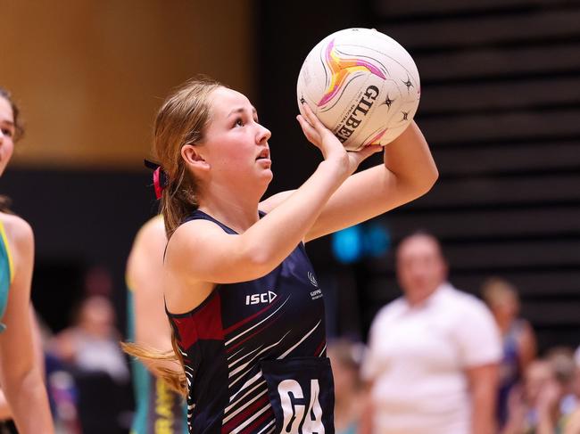 Action from the 2024 Netball Victoria State Titles in Bendigo. Picture: Grant Treeby / Netball Victoria