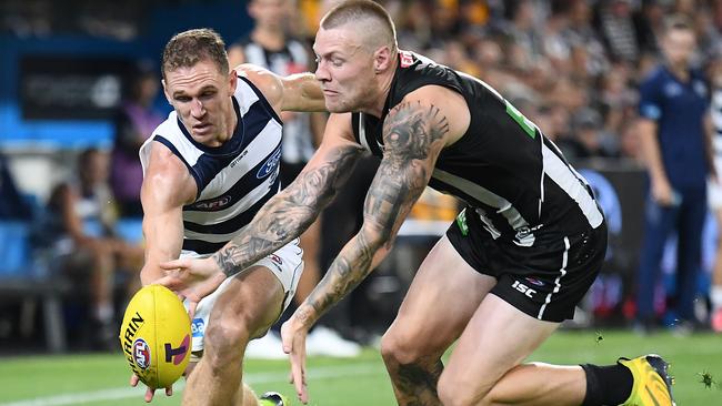 Jordan De Goey fired blanks against the Cats — as he did for most of the year, when not injured. Getty Images