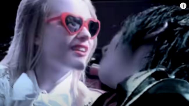 Evan Rachel Wood and Marilyn Manson in the video.