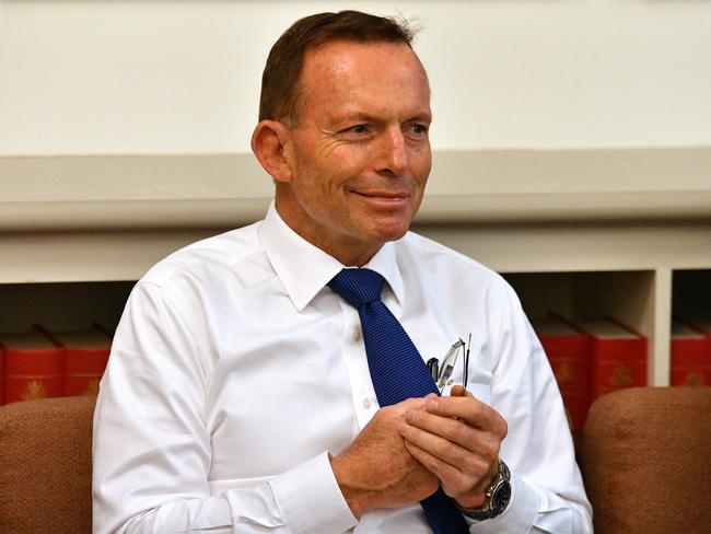 Former prime minister Tony Abbott at a Coalition party room meeting this week. Picture: Mick Tsikas