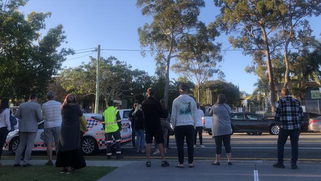 Parents and police outside Labrador State School.