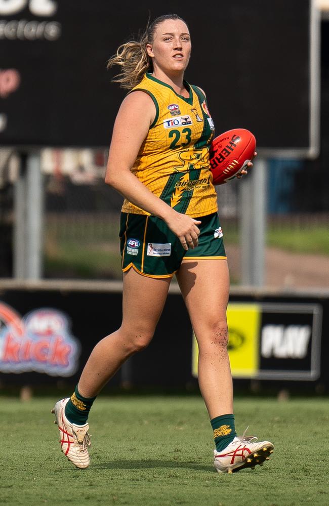 Grace Senior playing for St Mary's in the 2024-25 NTFL season. Picture: Jack Riddiford / AFLNT Media