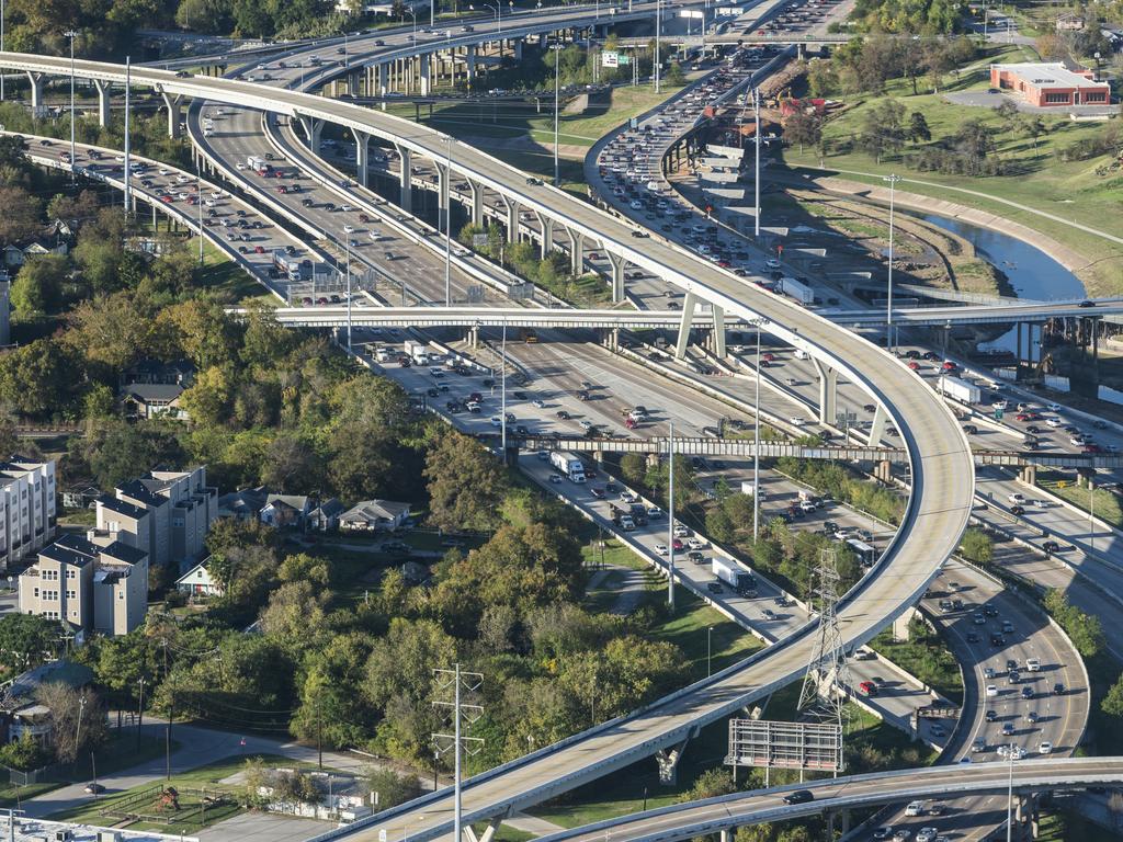 The Interstate 45 runs through the Texas city of Houston.