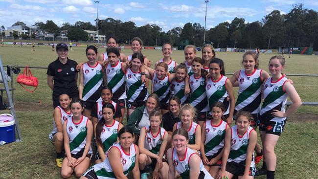 Park Ridge SHS junior females at Sandgate AFC this morning.