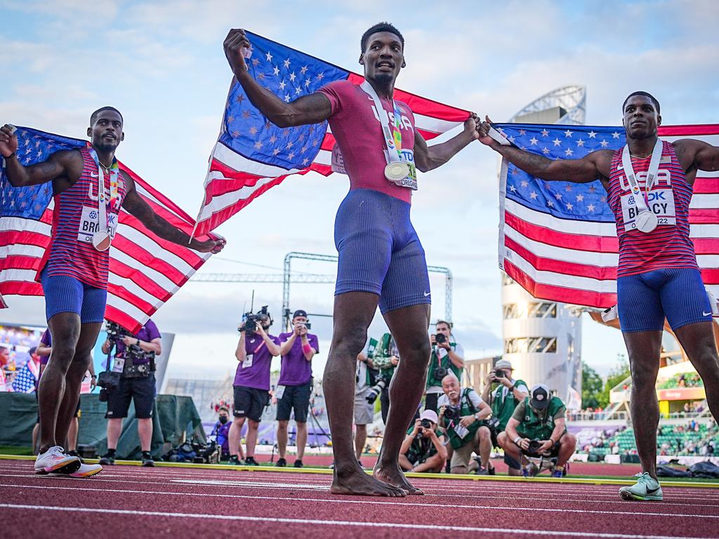 Fred Kerley wins 100m final at track and field world championships in