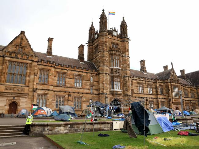 SYDNEY, AUSTRALIA - NewsWire Photos MAY 18, 2024: The large Gaza pro Palestinian camp at University of Sydney.Picture: NewsWire / Damian Shaw