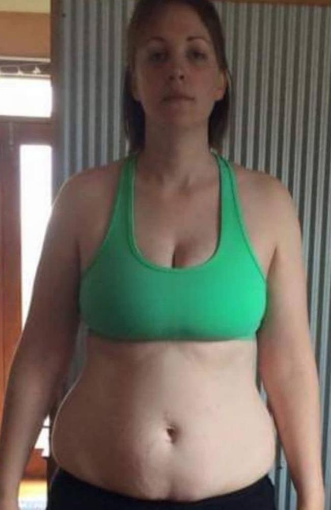 Gabrielle May, 35, weighed 106kg before starting her weight-loss journey. Picture: Instagram/lella.fit