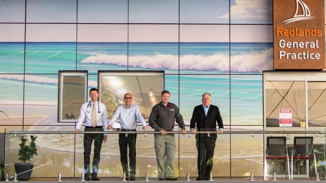 Cleveland Private Hospital developers, from left: Dr Craig McCombe; former ALP MP Michael Choi; businessman Steve Lambourne and Warren Pryde. Picture: Courier-Mail