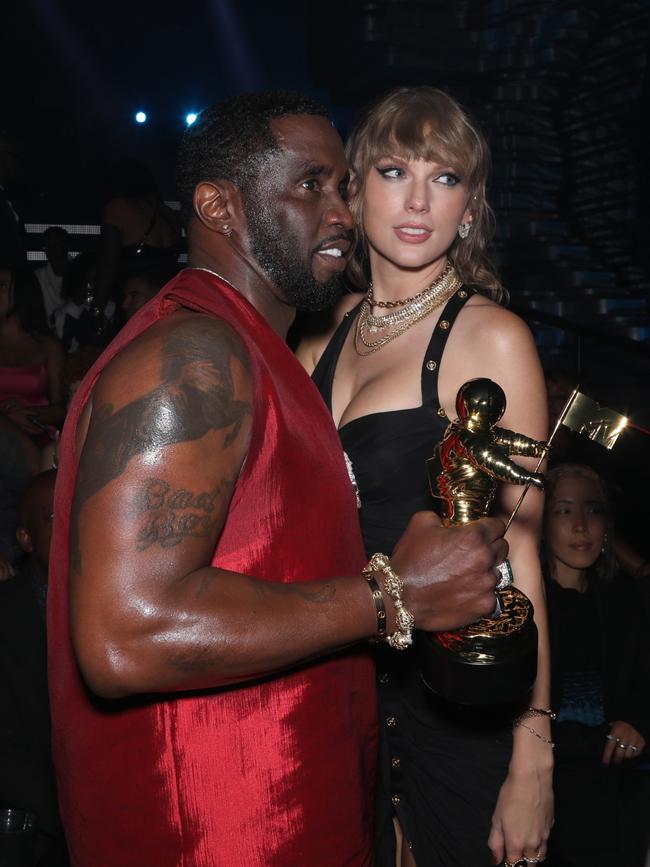 Diddy and Taylor Swift at the 2023 MTV Video Music Awards. There is no suggestion the young singer is involved.