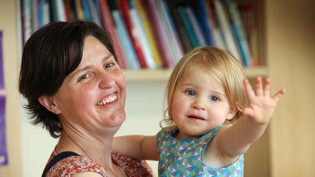 Violet, 21 months, with her mum Maria Farrugia. Picture: David Caird