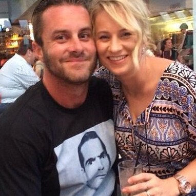 Brisbane father Josh Jones with Laurice. Mr Jones was left with serious facial injuries.