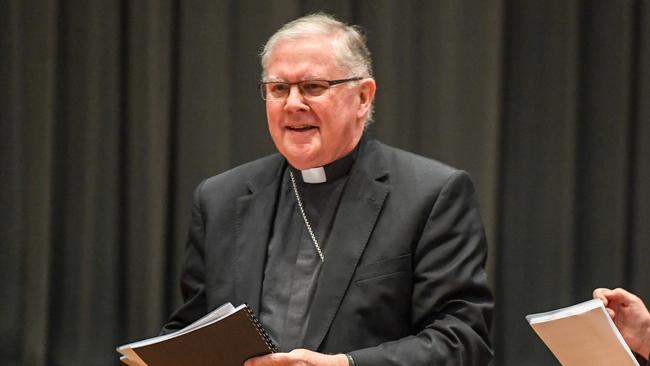 Australian Catholic Bishops Conference president Archbishop Mark Coleridge responded to the child abuse Royal Commission on Friday. (Pic: Peter Rae/AAP)