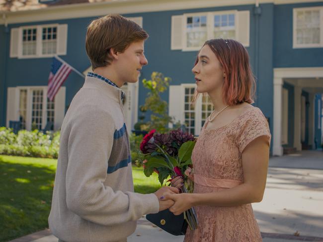 Lucas Hedges and Saorsie Ronan in Lady Bird.