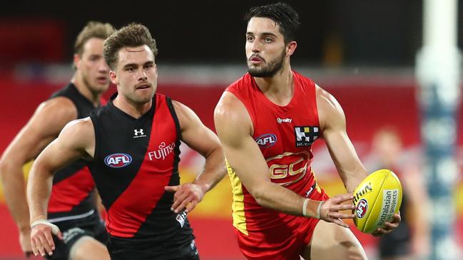 Gold Coast’s Brayden Fiorini during the draw against Essendon. Picture: Chris Hyde/Getty