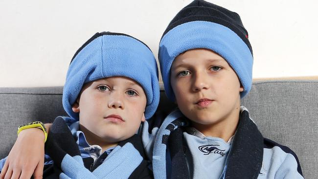 Charlie and Thomas Gilfillan have said they don’t want to attend another league game. Picture: Josh Woning/AAP