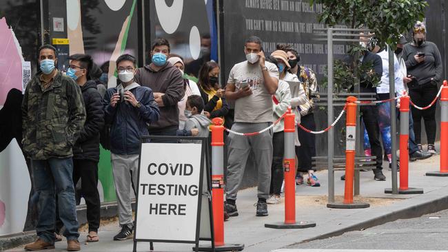 Covid testing sites have buckled under the pressure. Picture: Tony Gough