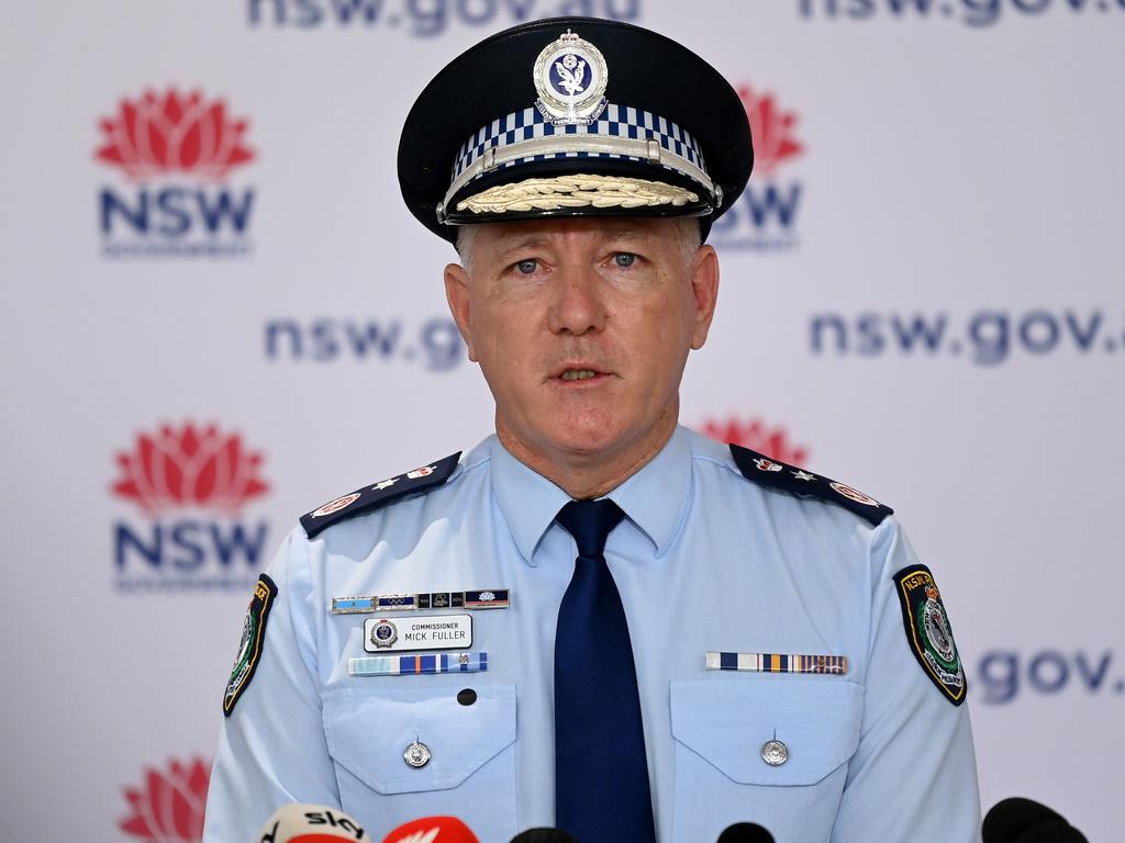 NSW Police Commissioner Mick Fuller said there would be a $1000 fine for unvaccinated and single-dosed residents who do not follow the rules. Picture: NCA NewsWire/Bianca De Marchi