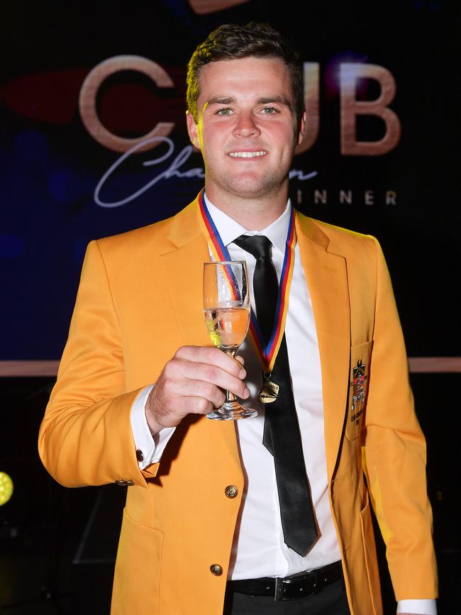 Club champion Brad Crouch after winning the Malcolm Blight Medal this month. Picture Mark Brake