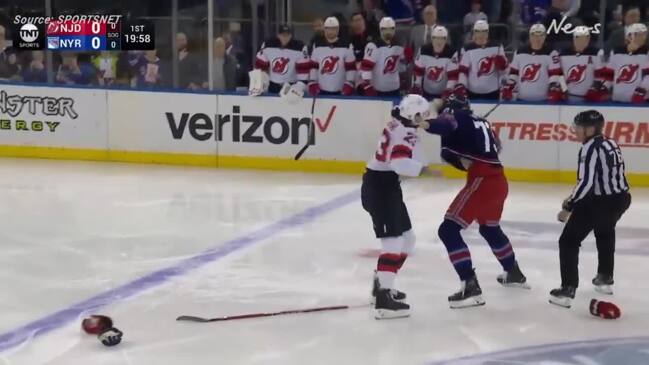 NHL erupts over 5v5 brawl after 2 seconds