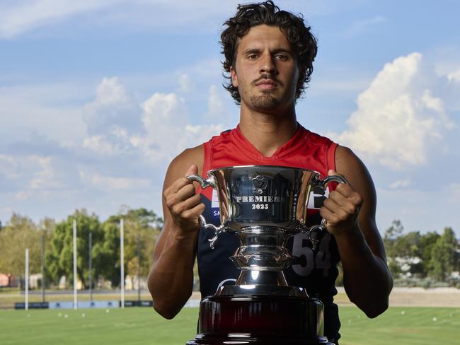 New Casey Demons captain at the 2025 VFL/W season launch. Photo: Graham Denholm/AFL Photos/via Getty Images