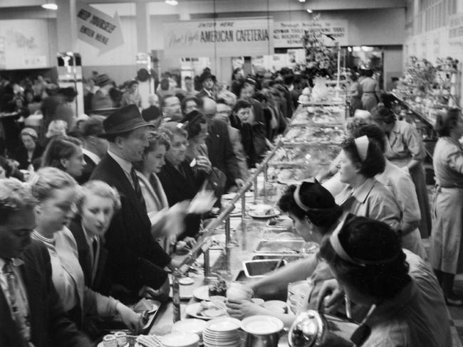 Myer's cafeteria packed in the crowds in 1952. Picture: HWT Library, Argus Collection